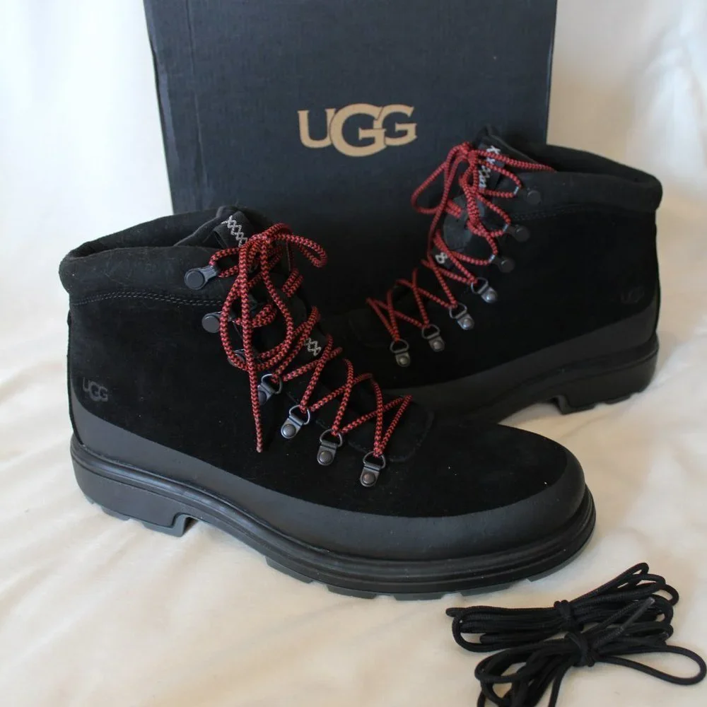 NIB UGG MEN'S BILTMORE SUEDE WINTER WATERPROOF HIKING‎ SNOW BOOTS BLACK